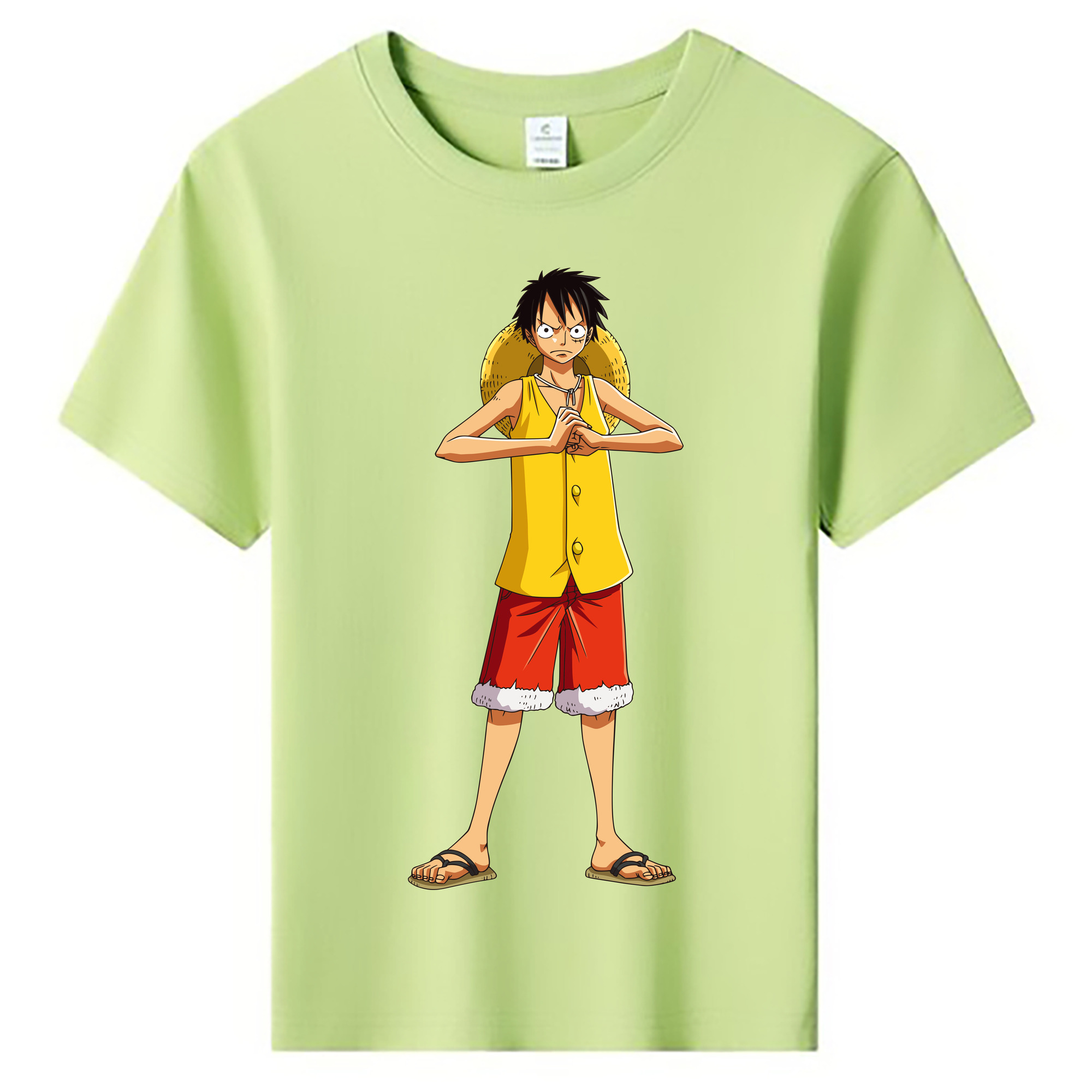ワンピース モンキー・D・ルフィ ONE PIECE Monkey D. Luffy 綿100％キッズTシャツ（フロントプリント）